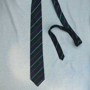 Classic Striped Tie in Green, Red, and Yellow